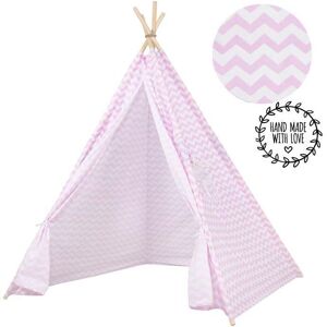 Tente Tipi Wigwam pour enfant en coton SPRINGOS® - Rose - 160x120x100 cm - Publicité