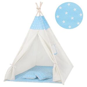 Tente Tipi pour enfant en coton SPRINGOS - étoiles/bleu - 160x120x100 cm - Publicité