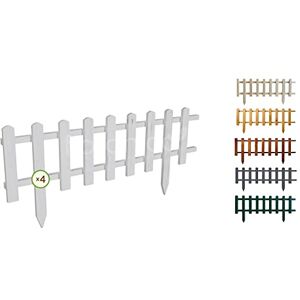 Floranica Clôture en Bois en pin Vampire Bordure Jardin imprégné Flexible Clôture de Jardin décorative en pin 4 pcs. 104cm 20cm Hauteur Blanc - Publicité