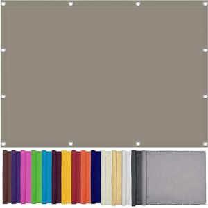 GAOYONG Voile d'ombrage Rectangle 1.2 x 3.6 m Filet D'ombrage Bache Filet Protection Solaire Facile à Utiliser avec Corde Libre, Oeillets pour Terrasse, Extérieur, Balcon, Taupe - Publicité