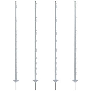 Voss 60x Piquets pour clôture électrique, PVC, 150 cm, 14 œillets, Coloris Blanc - Publicité