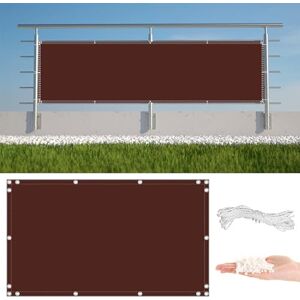 AYLFBFU Brise-Vue en Tissu pour Balcon 65x250cm Brun, Résistant aux UV, Protection Contre Le Vent, Clôture Jardin Extérieure Plusieurs Couleurs, Esthétique Durable pour Cour, Porche - Publicité