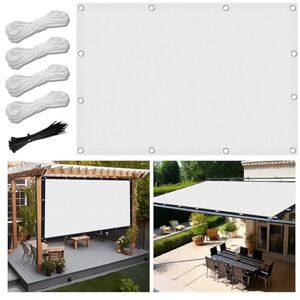 FlySoul Voiles Ombrages Rectangulaire 1x4.6m Imperméable Bache Ombrages, Toiles D'ombrages, Filet Ombrages, Protection Solaire Polyester pour Jardins balcons terrasses avec Oeillets et Cordons - Publicité