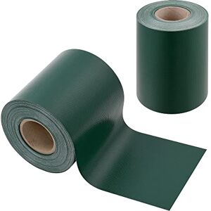 [en.casa] Bande de Brise-Vue Rouleau de Film de Clôture Résistant aux Intempéries UV Déchirures Toile Opaque en PVC Fils de Polyester 35 m x 19 cm 6,65 m² Vert Mousse Mat RAL 6005 - Publicité