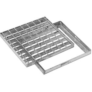 Jardibric Grille Caillebotis avec Cadre en Acier galvanisé pour collecteur d'évacuation des eaux pluviales Peut s'adapter sur un Regard ou un Caniveau en Béton (20 x 20 cm) - Publicité