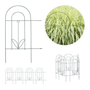 Relaxdays Bordure Potager, clôture Jardin 5 éléments, en métal, à Planter dans Le Sol, H x L : 62 x 244 cm, Vert - Publicité