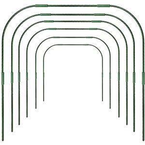 MISNODE Lot de 6 arceaux de serre Tunnel de culture anti-rouille Piquets de jardin pour maisons de jardin Cadre de support tunnel avec revêtement en plastique - Publicité