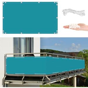 AYLFBFU Brise-Vue Balcon Clôture 90x200cm, HDPE Pare Soleil UV Protection, Couverture de Écran Jardin dans de Nombreuses Tailles et Couleurs pour Terrasse, Jardin, Piscine, Bleu Clair - Publicité