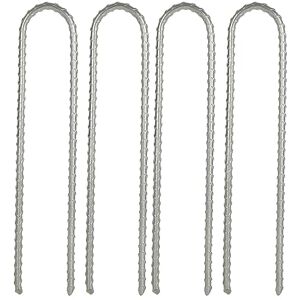 GOYADA Lot de 4 Piquets de Tente en Acier Galvanisé, Piquets de Fixation en U 30 cm, Piquets de Sol Acier pour Trampoline, Camping, Jardin, Clôtures, Balançoires - Publicité