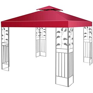 Giantex Toile de Toit de Rechange 3 x 3 M Imperméable, Tonnelle de Jardin Anti-UV Facile à Installer, pour Jardin, Plage, Parc, 2 Niveau, Rouge - Publicité