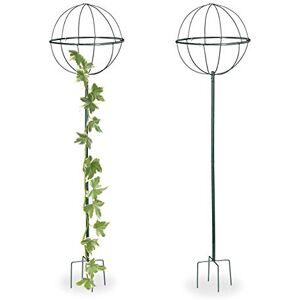 Relaxdays Tuteur de Jardin H 157 cm, Boule Ronde, Colonne Rosier, Arche Plante grimpante, Set 2 métal Arceau, Vert foncé, XL - Publicité