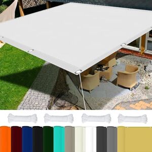 GOUSAILS Toiles D'Ombrages UV Protection 2.2 x 7.5 m 98% UV Protection,Polyester, Clôture Protection avec Oeillets avec Cordons pour Pergola, Fleurs, Patio Lawn., Blanc - Publicité