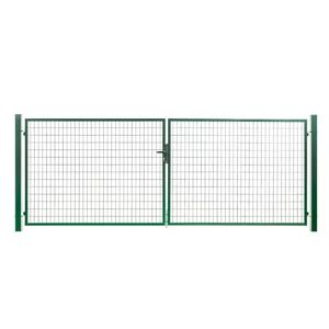 Gardenode Easy CLÔTURE Portail de clôture Porte de Jardin grillagé barrière Acier galvanisé avec poteaux et Serrure 4m x H 1m00 Vert - Publicité