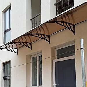 OOzie Auvent de Porte de fenêtre extérieure, Porte Avant arrière, Porche, auvent de Jardin, auvent de Toit de terrasse, abri de Pluie, Support en Alliage d'aluminium (Couleur : Marron, Taille : 60 x 10 - Publicité