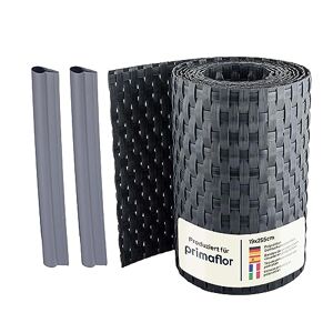 Primaflor - Ideen in Textil Primaflor Bandes Pare-Vue pour Clôture Anthracite, 1 Rôle 19 x 255 cm avec Clips de Fixation, Brise-Vue en Polyrotin pour Grillage à Double Barre, Visuelle Protection pour Jardin, Balcon, Terrasse - Publicité