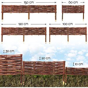 BooGardi Clôture en bois de saule pour bordure de plate-bande, de chemin Plusieurs dimensions 10 x 150 cm 10er Set naturel - Publicité