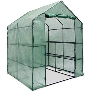 Relaxdays Serre de Jardin Tente pour Plantes fleurs Bâche avec étagères potager intempéries Housse de Protection Grande Taille 140 x 190 x 140 cm vert - Publicité