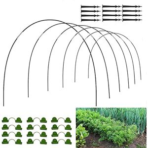 Anyingkai Garden Arceaux pour Serre Tunnel,Cerceau De Serre De Jardin,Kit De Maison De Cerceau De Jardin,Cadre pour Serre De Jardin, Arceaux pour Serre Tunnel pour La Protection des Plantes (18PCS) - Publicité