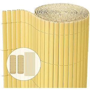 vounot Canisse en PVC Brise Vue Ultra Renforcé avec Attaches de Fixation Double Face pour Jardin Balcon et Terrasse Résistante à la Corrosion et aux Intempéries 90x500cm Beige - Publicité