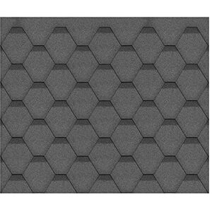 TIMBELA Lot de bardeaux bitumineux Hexagonal Rock H102BLACK, Couleur Noir Bitume toiture  M102 pour Chalet de Jardin - Publicité