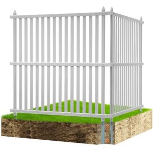 VEVOR Panneau Brise Vue Extérieur 122x122 cm Clôture de Jardin en Bande Kit 2 Panneaux de Confidentialité avec Piquets Métalliques, Accessoires pour Sols Souples, Cacher les Climatiseurs, Poubelles - Publicité