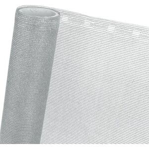 HaGa ® Panneau de clôture 0,9 m x 1 m (vendu au mètre) – 85 % d'effet d'ombrage en gris argenté – brise-vue efficace pour clôture et terrasse – Tissu pare-soleil de tennis – Protection solaire - Publicité