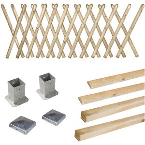 Cemonjardin Kit clôture en bois Prunus H 80 a fixer