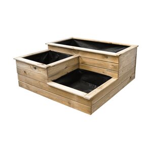 Cemonjardin Carre Potager 3 bacs en bois