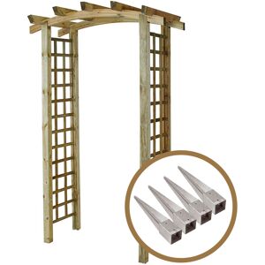 Cemonjardin Arche de jardin Jasmin en arc + 4 supports poteaux a enfoncer