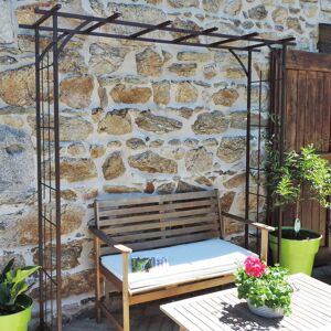 LMOULIN Arche de jardin pergola en fer vieilli tubes carrés grand modèle + 4 supports poteaux à enfoncer