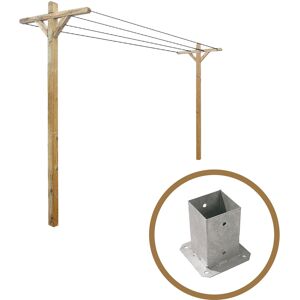 Cémonjardin Kit étendoir à linge extérieur Séville + 2 supports à fixer