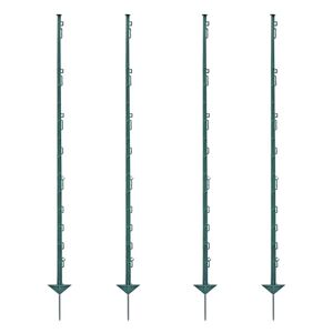 60x piquets de clôture électrique de VOSS.farming, PVC, 150 cm, 14 oeillets, vert