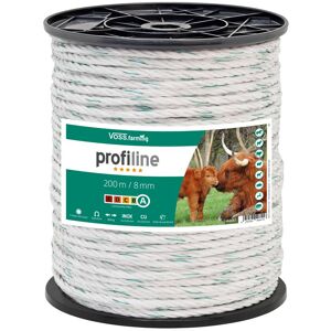 cordelette pour clôture électrique 200 m 8 mm, 4 x 0,30 cuivre + 4 x 0,3 acier inoxydable, blanc-vert 5*****