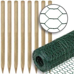 8X Piquets métalliques profilé U, 87 cm, piquets pour Grillage de volière,  Treillis Hexagonal, pour clôture de Jardin, pour Grillage pour Plantes