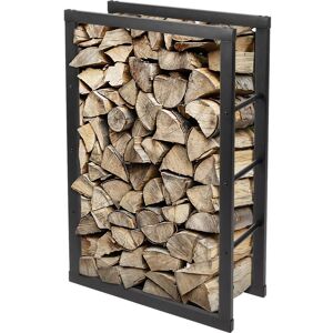 Étagere en acier pour bois de chauffage, range buches,  rangement bois de chauffage, VOSS.garden, 60x25x100cm, noir