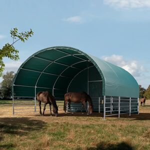 TOOLPORT 6x6 m Abri tunnel, Bâche PVC, vert foncé, type de sol : béton - (330617) - Publicité