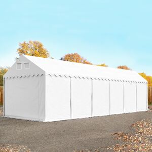 TOOLPORT 4x12 m tente de stockage, PVC 800, H. 2,6 m, blanc, sans statique - (37632) - Publicité