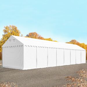 TOOLPORT 4x16 m tente de stockage, PVC 800, H. 2,6 m, blanc, sans statique - (37635) - Publicité
