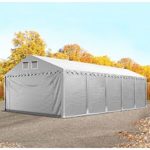 TOOLPORT 5x10 m tente de stockage, PVC 800, H. 2,6 m, gris, avec statique (type de sol : terre) - (49870) - Publicité