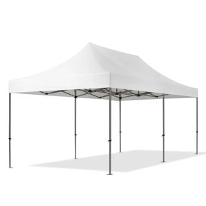 TOOLPORT 3x6 m Tonnelle pliante Acier, PVC 800, anti-feu, blanc - (600123) - Publicité