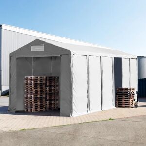 TOOLPORT 6x12 m tente de stockage, PVC 850, H. 4 m avec portes à fermeture éclair, gris, avec statique (type de sol : terre) - (93806) - Publicité