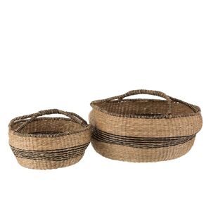 LANADECO Paniers ronds naturels H26cm - Lot de 2