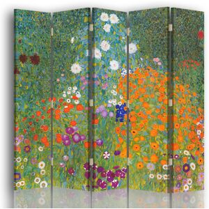 Legendarte Paravent Jarden de Fleurs - Gustav Klimt cm 180x170 (5 volets) Multicolore 180x170x2cm