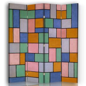Legendarte Paravent Composition en Dissonances, Theo van Doesburg cm 145x170 (4x) Multicolore 145x170x2cm