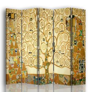 Legendarte Paravent - Cloison L'Arbre de Vie - Gustav Klimt 180x170cm (5 volets) Marron 180x170x2cm