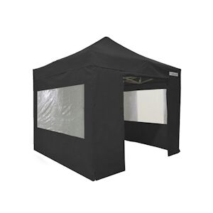 FRANCE BARNUMS Tente pliante PRO 3x3m pack fenêtres - 4 murs - ALU 55mm/PVC 580g Norme M2 - noir - FRANCE-BARNUMS