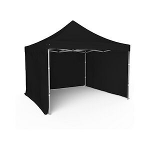 Assalit-Jean Tente pliante Barnum Aluminium 300x300cm - Noir + 3 murs offerts