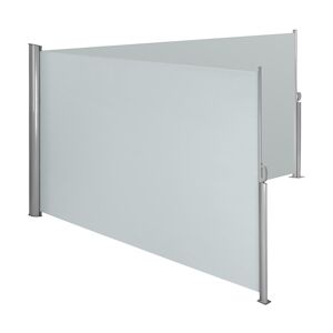 Tectake Paravent rétractable double et extensible avec enrouleur - 180 x 600 cm, gris