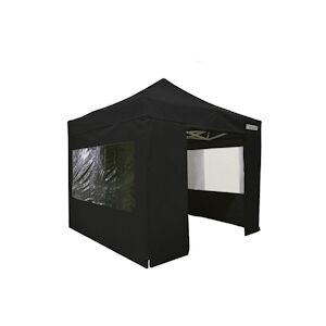 FRANCE BARNUMS Tente pliante PRO 3x3m pack fenêtres - 4 murs - ALU 45mm/polyester 380g Norme M2 - noir - FRANCE-BARNUMS
