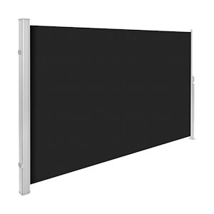 Tectake Paravent rétractable et extensible avec enrouleur - 180 x 300 cm, noir